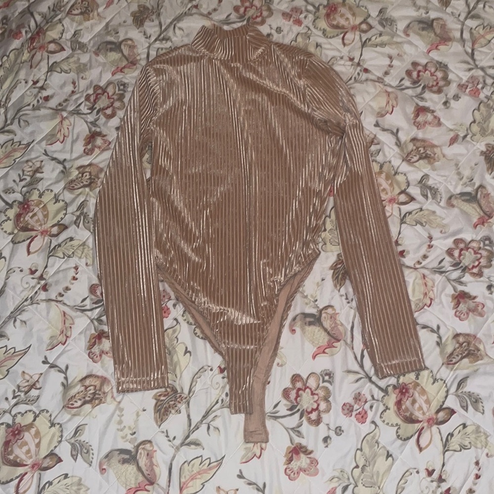 forever 21, small, tan, velvet body suit